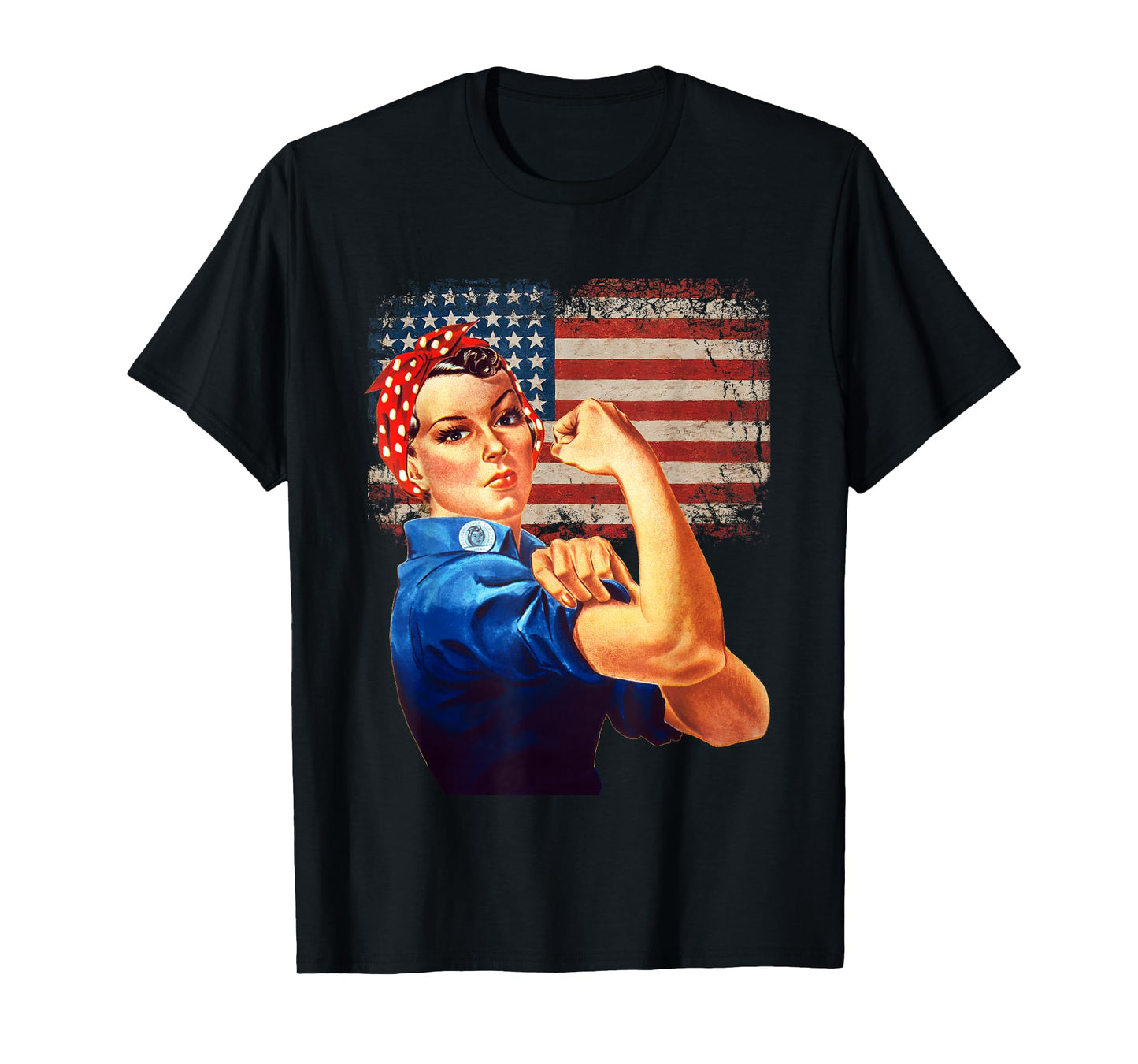 Rosie The Riveter American Flag USA Rosie The Riveter T-Shirt