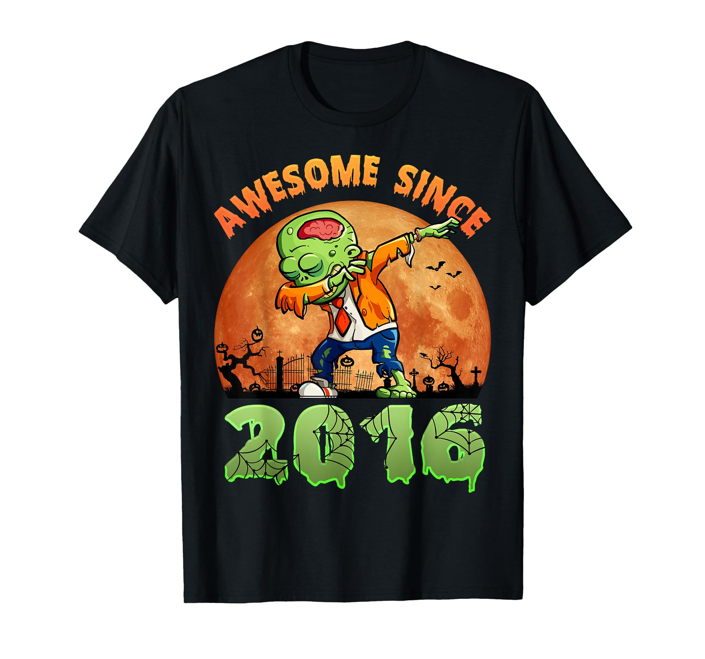 8th Birthday Halloween 8 Years Old Zombie Awesome Since 2016 T-Shirt