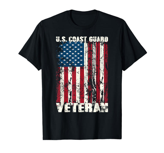 Coast Guard Veteran USCG American Flag Gift T-Shirt