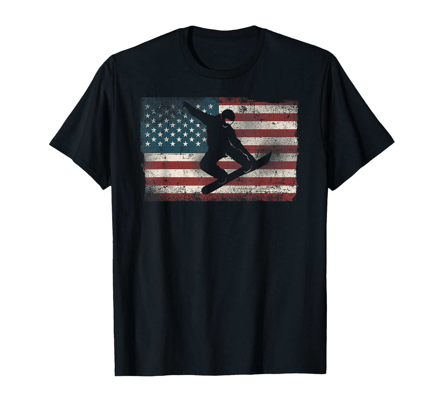 Snowboarding Snowboard Patriotic Vintage American Usa Flag T-Shirt
