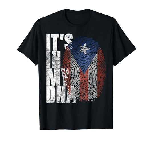 It's in My DNA Puerto Rican Gifts Hispanic Puerto Rico Flag T-Shirt