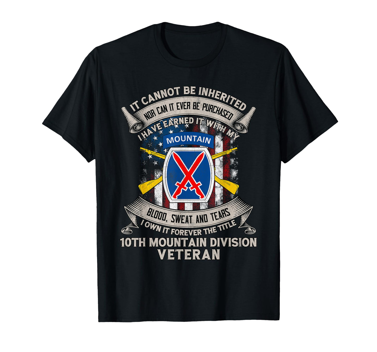 10th Mountain Division Veteran Fort Drum New York Gift Tee T-Shirt