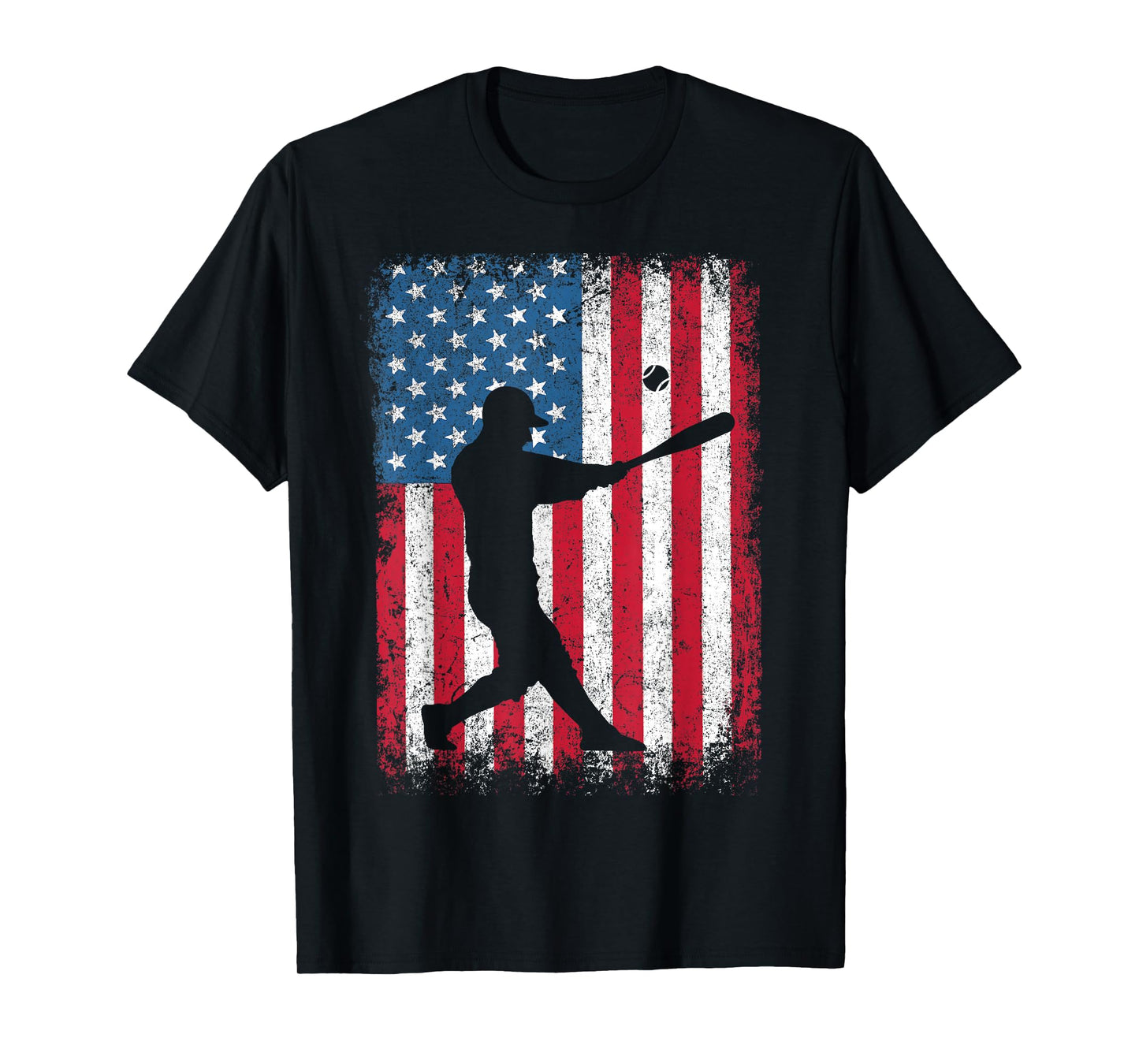 American Flag Vintage Baseball Flag T-Shirt Dad Mom Tee T-Shirt