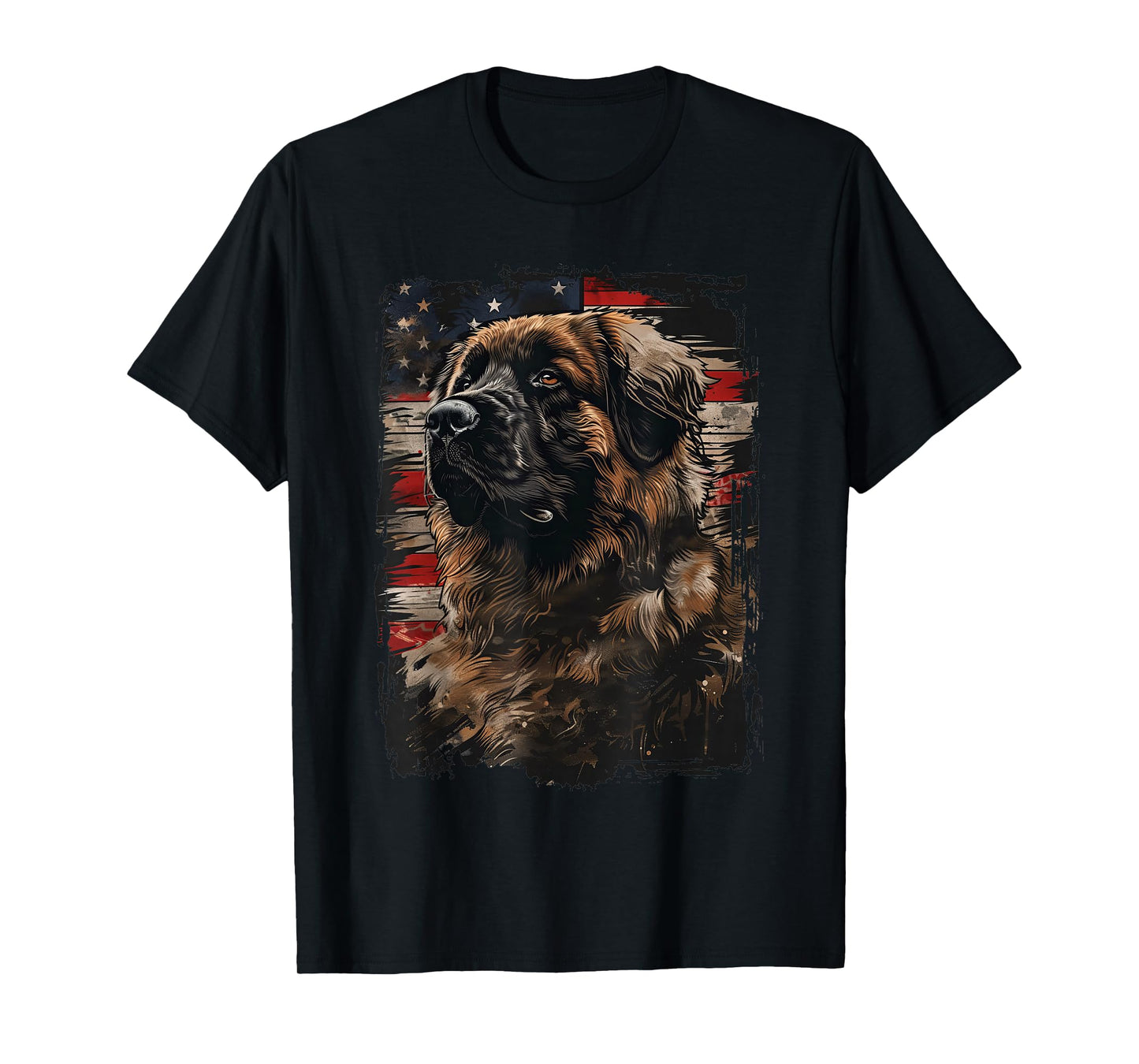 Leonberger American Flag T-Shirt