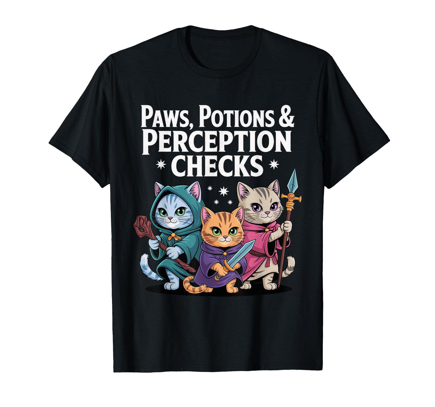 Paws Potions Perception Tabletop Funny Men Women Kids Dad T-Shirt