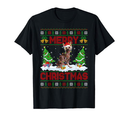 Chinese Crested Ugly Xmas Sweater Funny Pet Dog Christmas T-Shirt