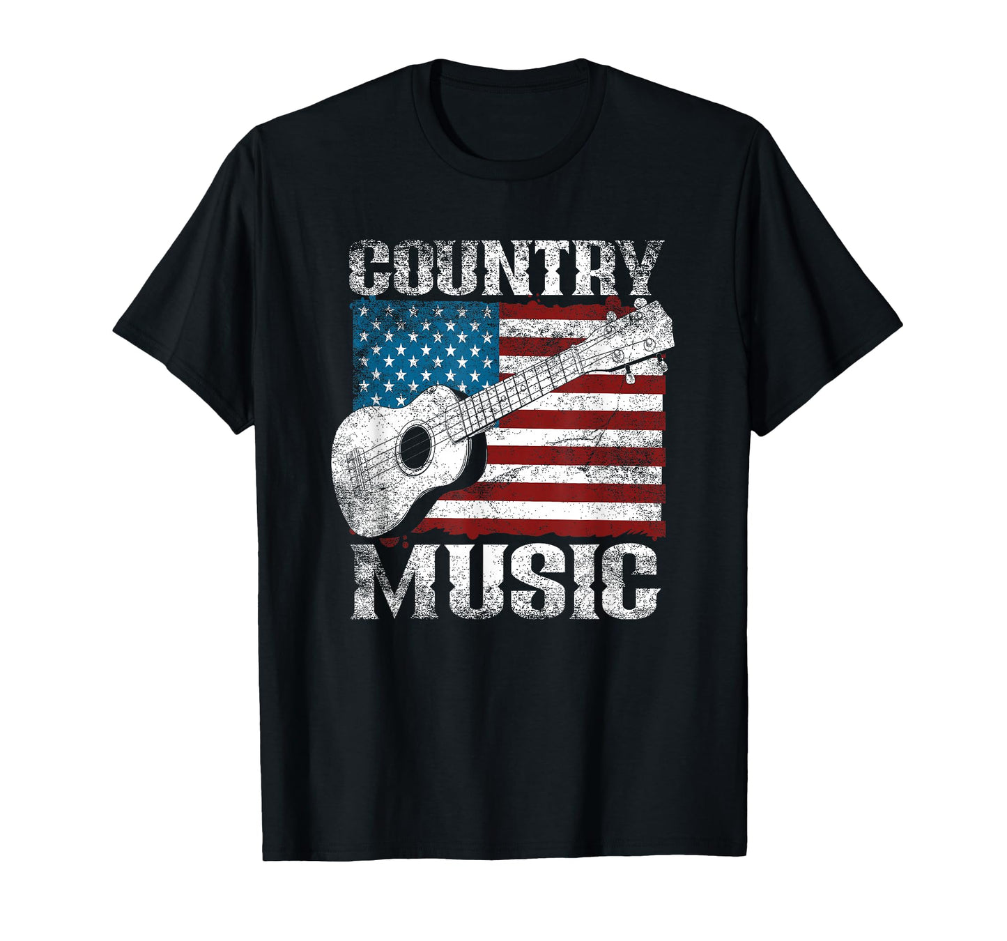 American Flag Guitar Player Funny Country Music Lover T-Shirt