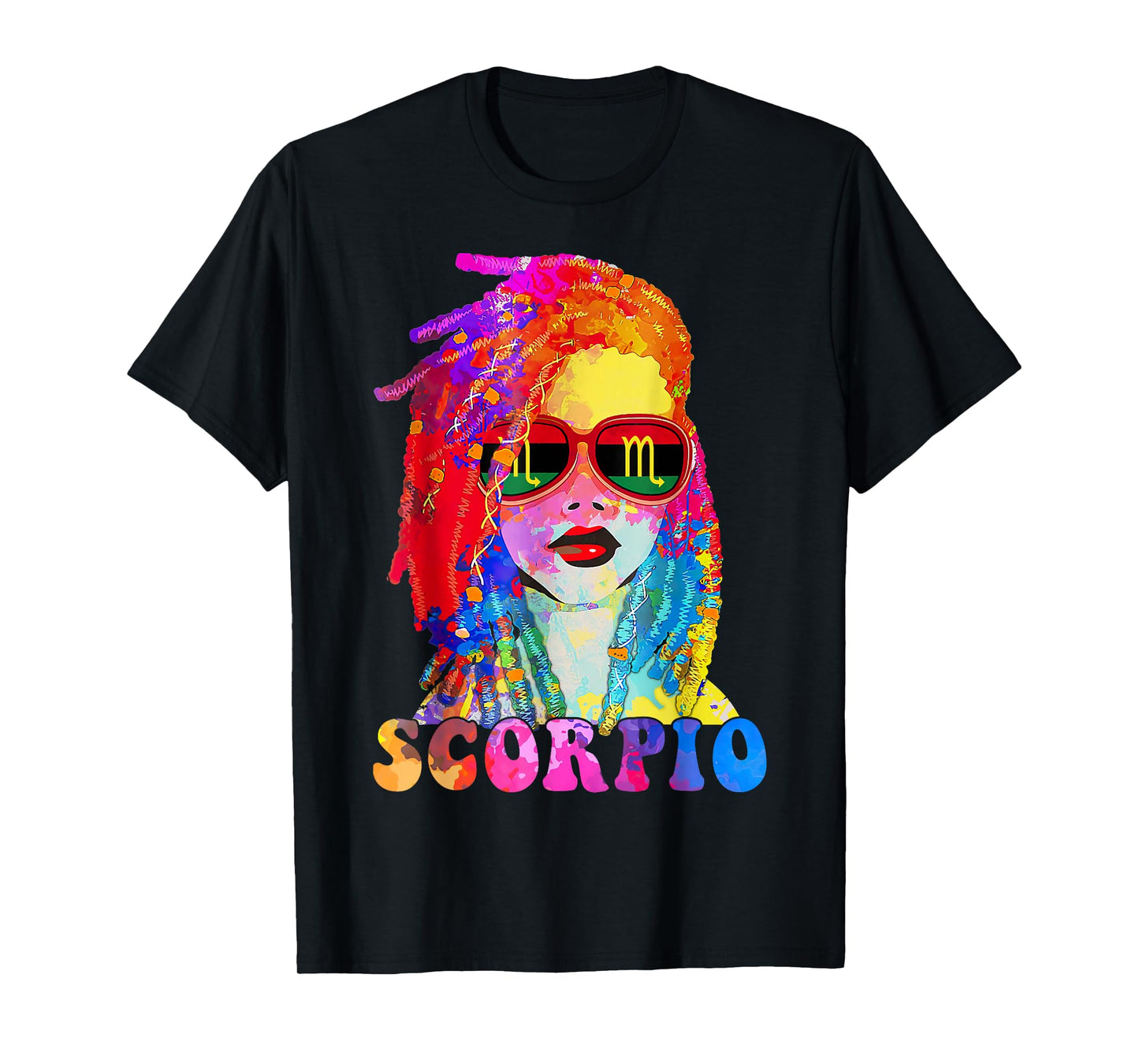 Scorpio Loc'd Woman Black Queen Art Zodiac Birthday T-Shirt