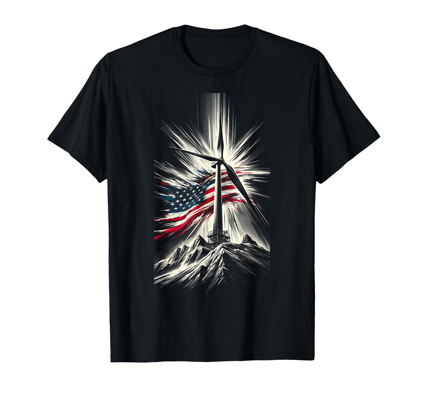 Wind Turbine Technician American Flag T-Shirt