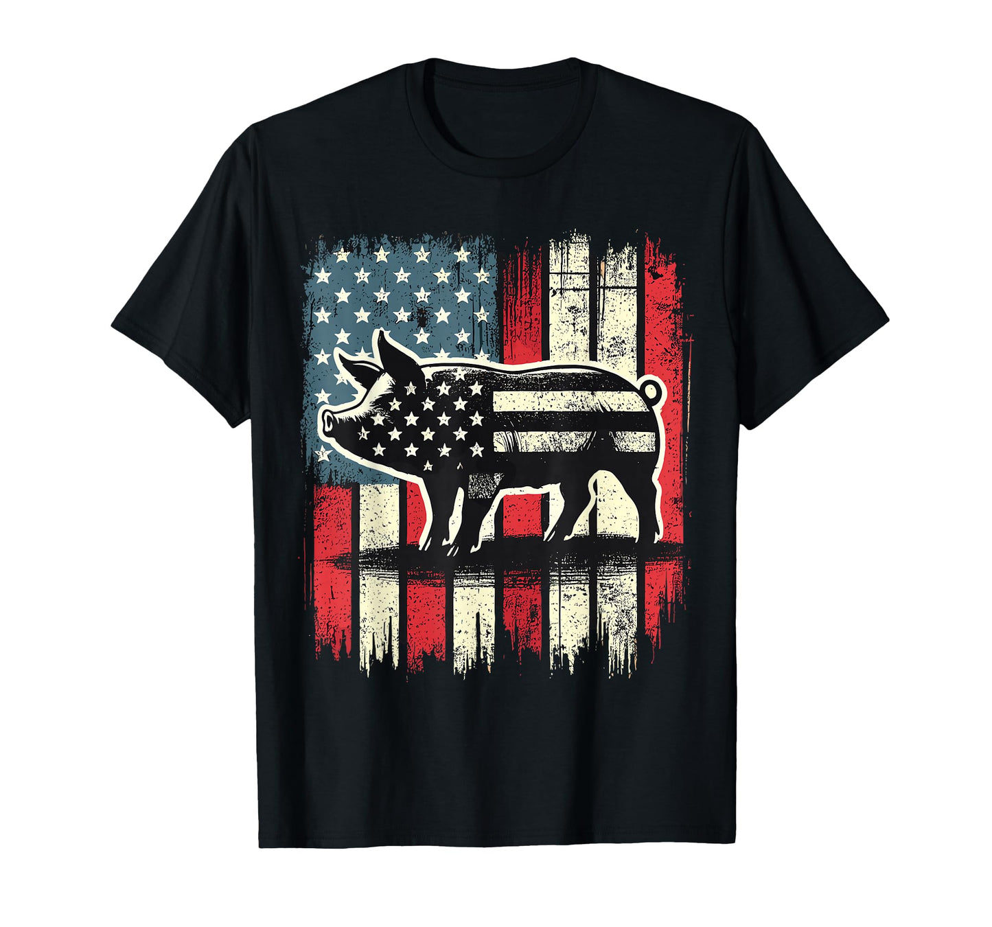 American Flag Pig Lover 4th of July T-Shirt