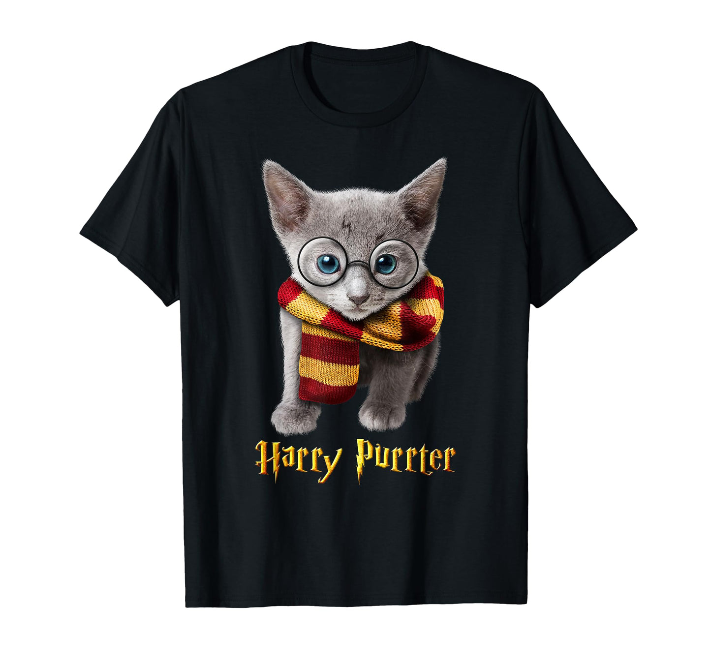 Harry Purrter - Cute & funny Cat tshirt for halloween kitten Men Women Kids T-Shirt