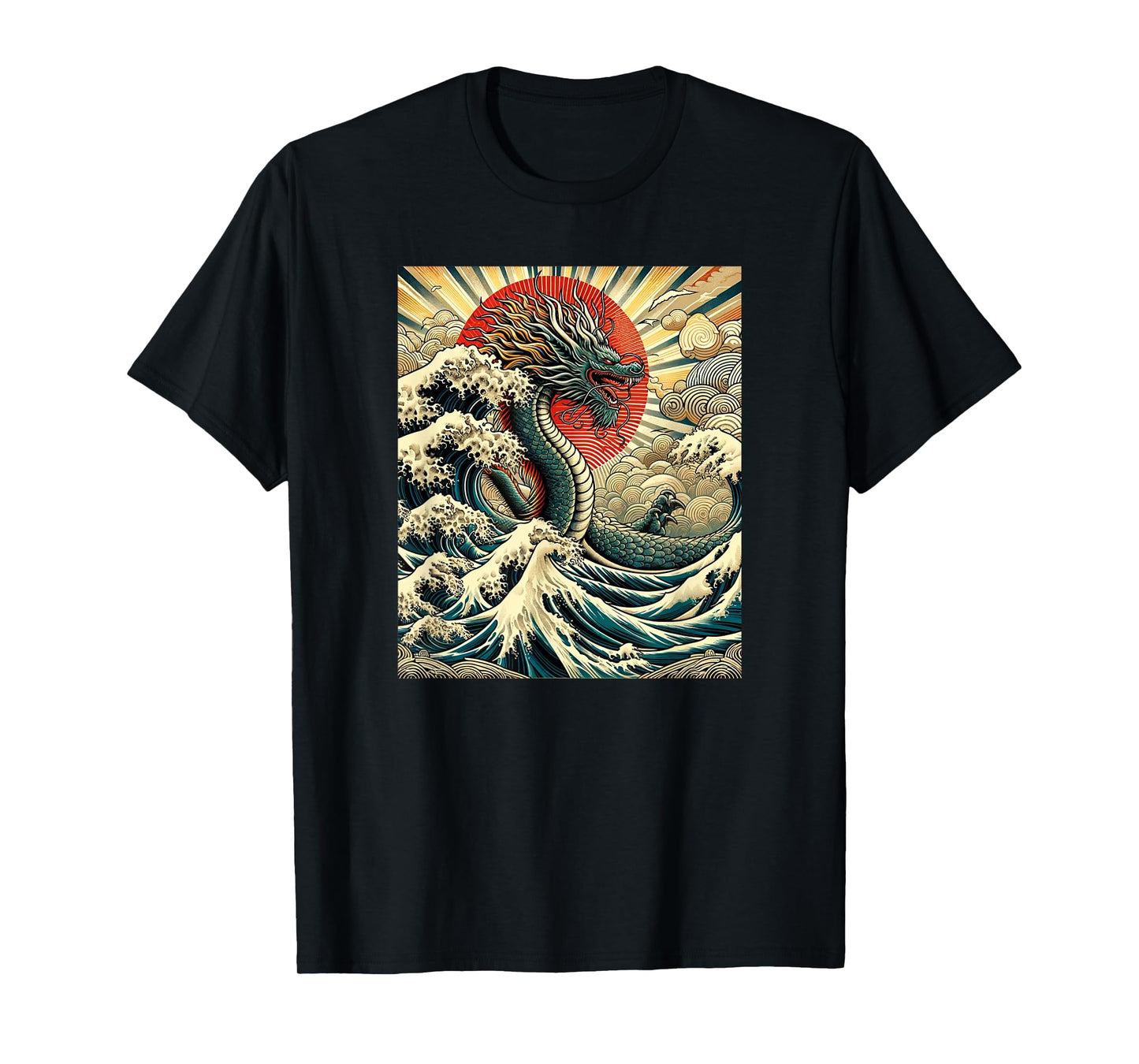 2024 Year of the Dragon with The Great Wave off Kanagawa T-Shirt