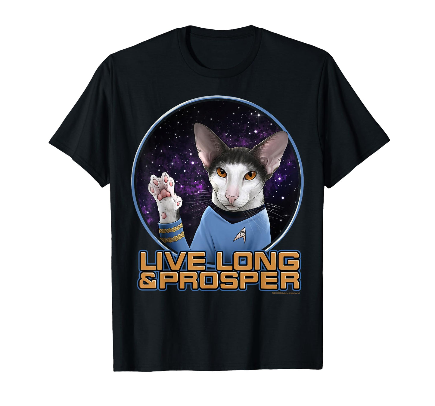 Star Trek: The Original Series Spock Cat Live Long & Prosper T-Shirt