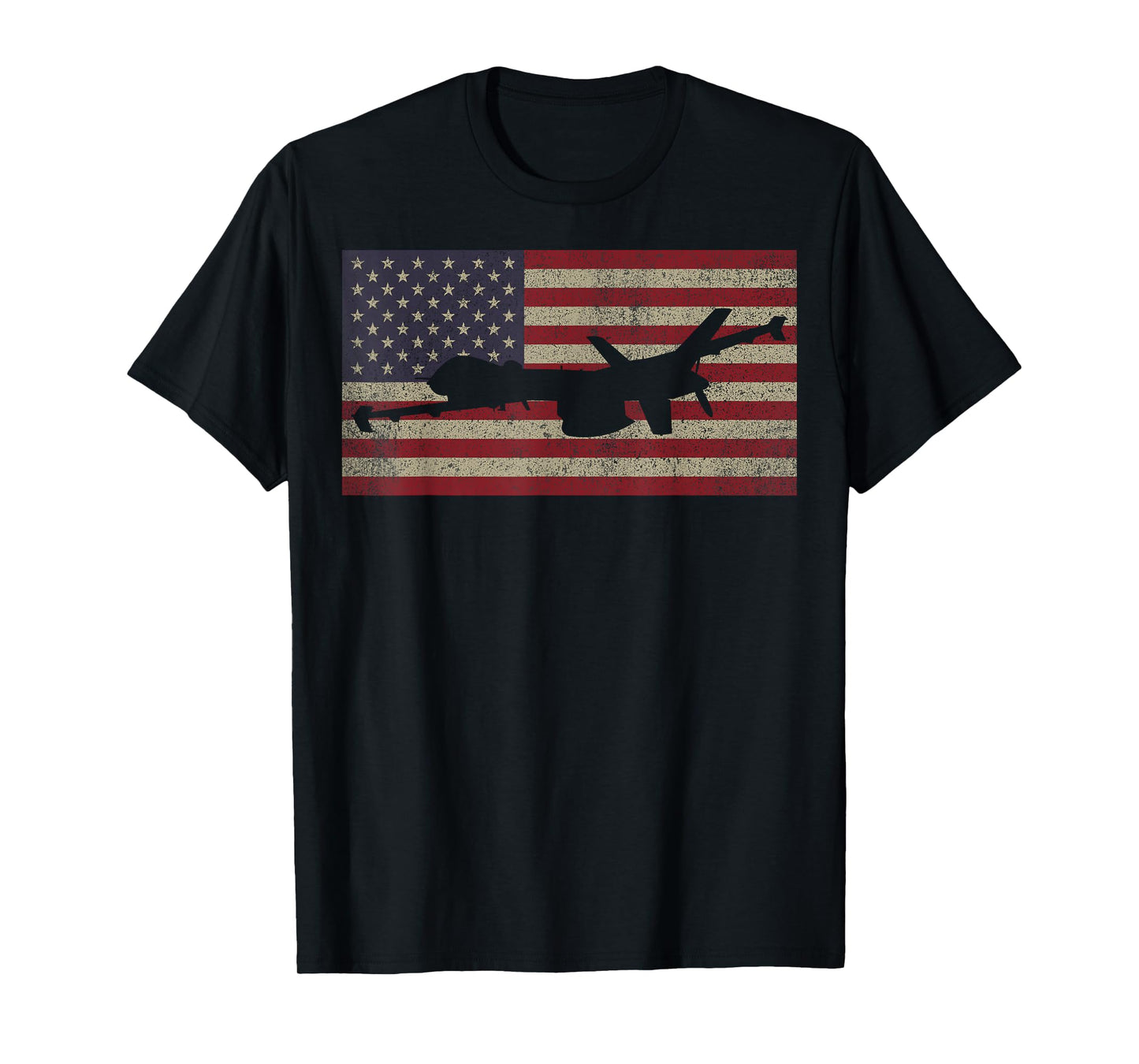 MQ-9 Reaper Guardian UAV Drone American Flag T-Shirt