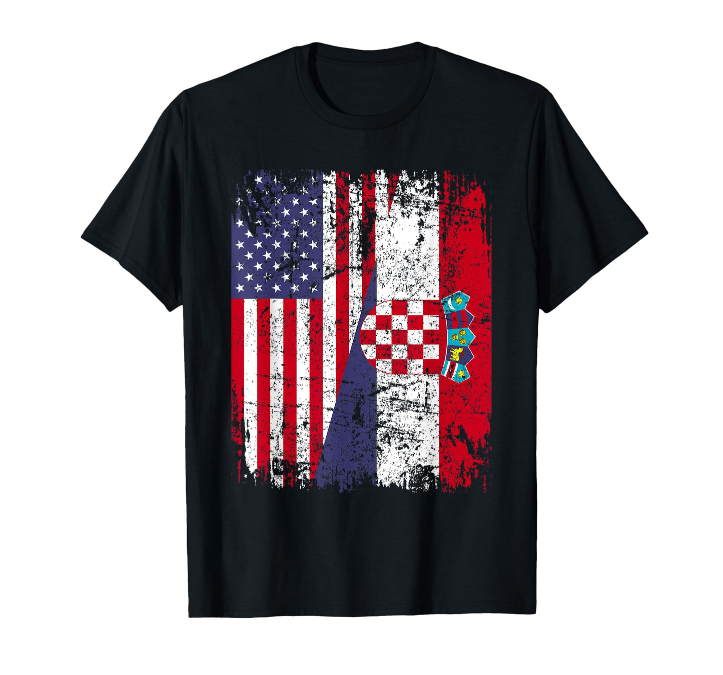 CROATIAN ROOTS | Half American Flag | CROATIA T-Shirt