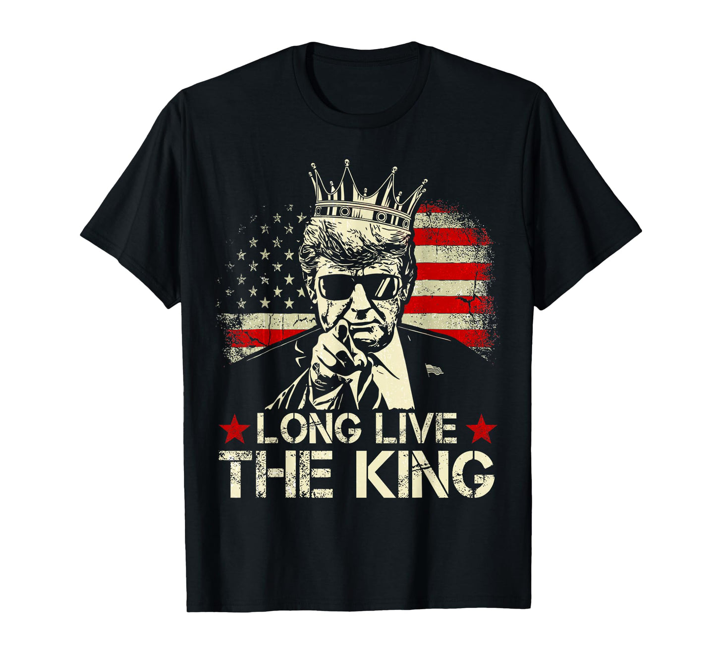 Vintage Trump Long Live The King American Patriotic Retro T-Shirt