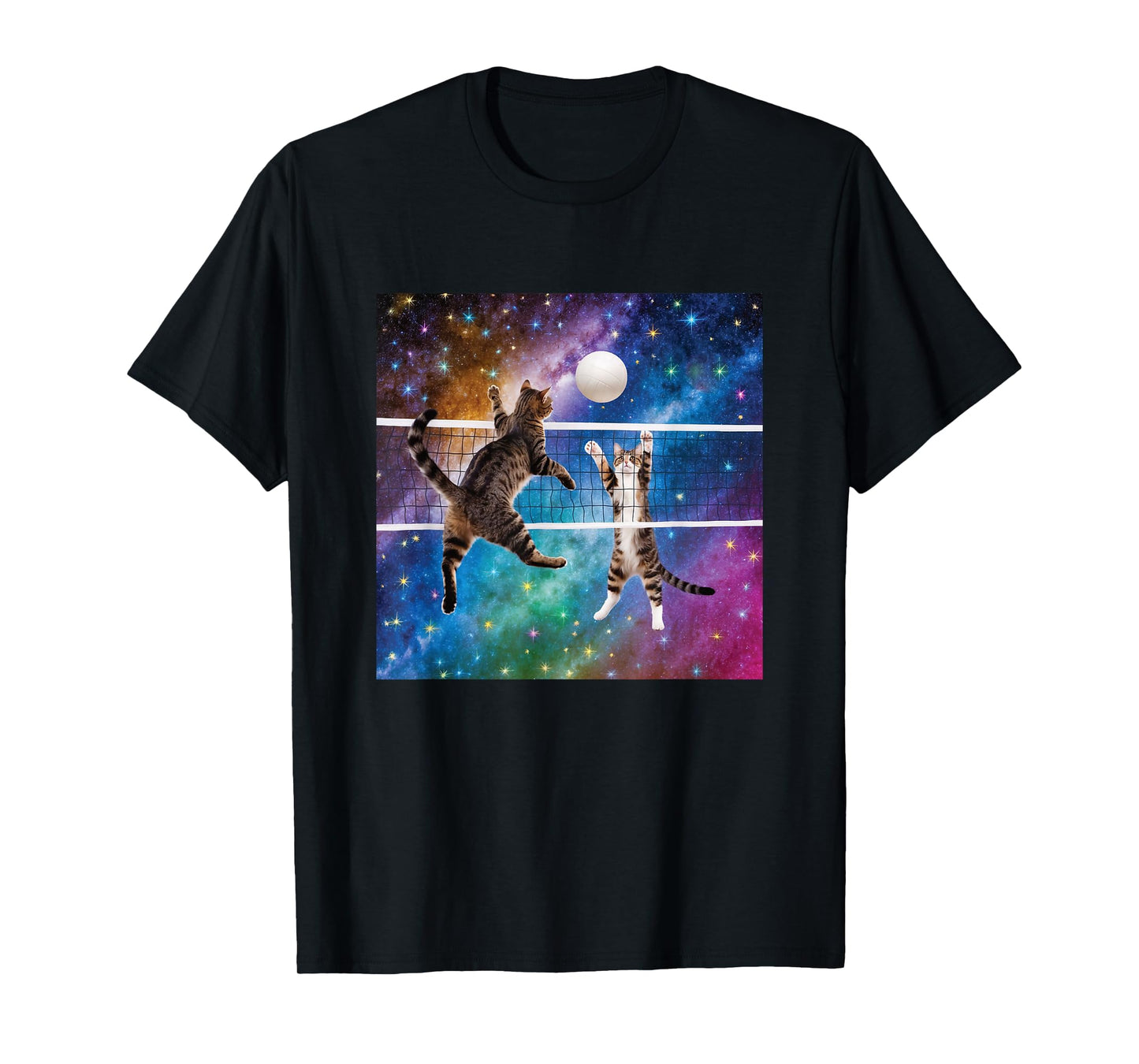 Funny Volleyball Design Cats Playing T-Shirt