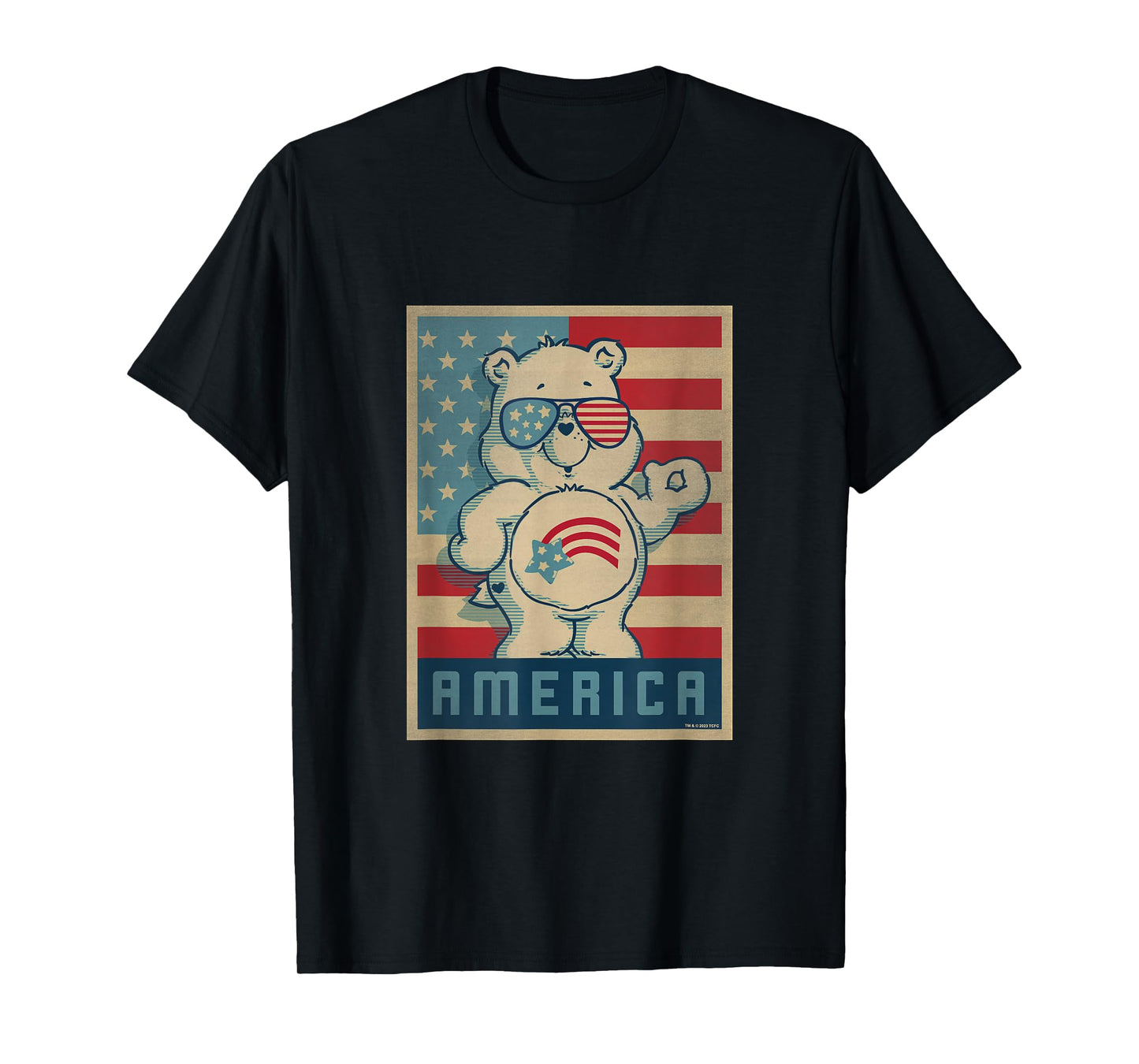 Care Bears 4th of July America Cares Vintage Flag Poster T-Shirt
