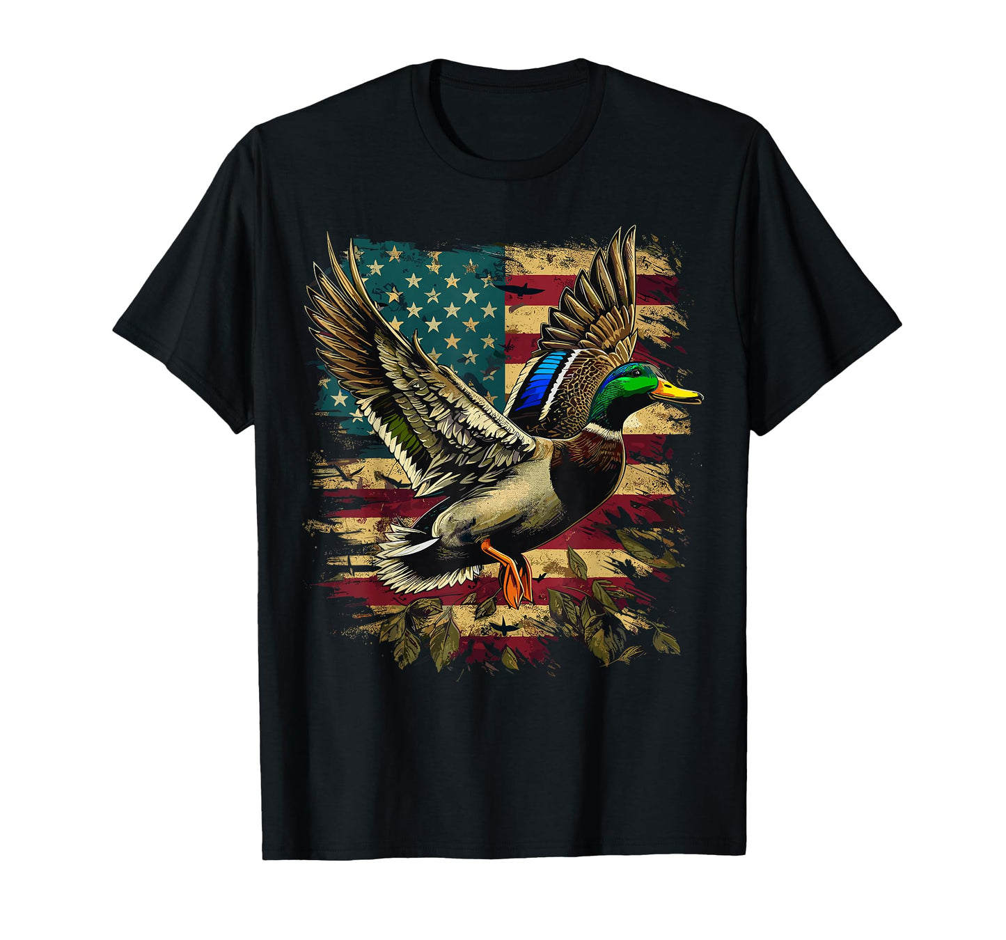 Duck Hunter American Flag Waterfowl Hunting T-Shirt