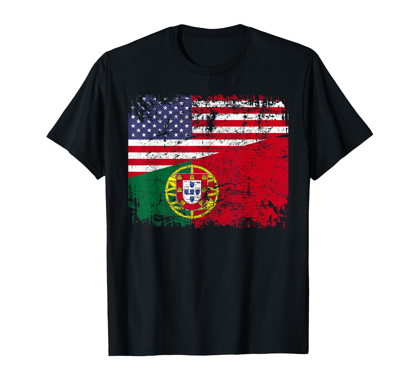 PORTUGUESE ROOTS | Half American Flag | USA PORTUGAL FLAG T-Shirt