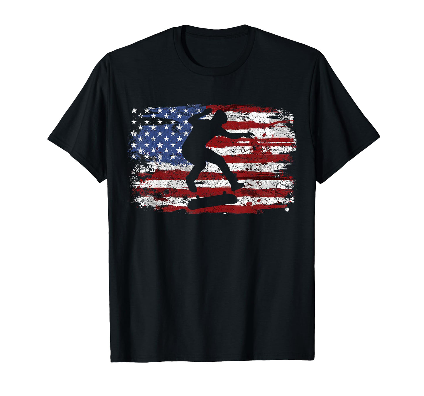 Skateboard Vintage USA Flag T-Shirt