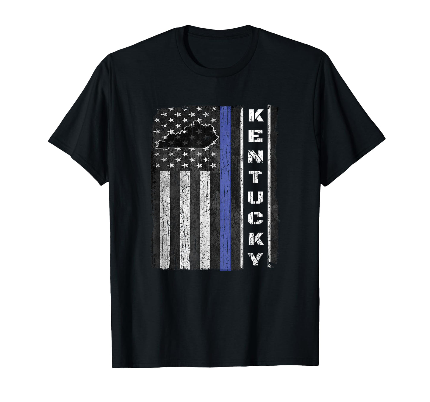 Kentucky Thin Blue Line Police Week USA Flag Gift Dad Cop T-Shirt