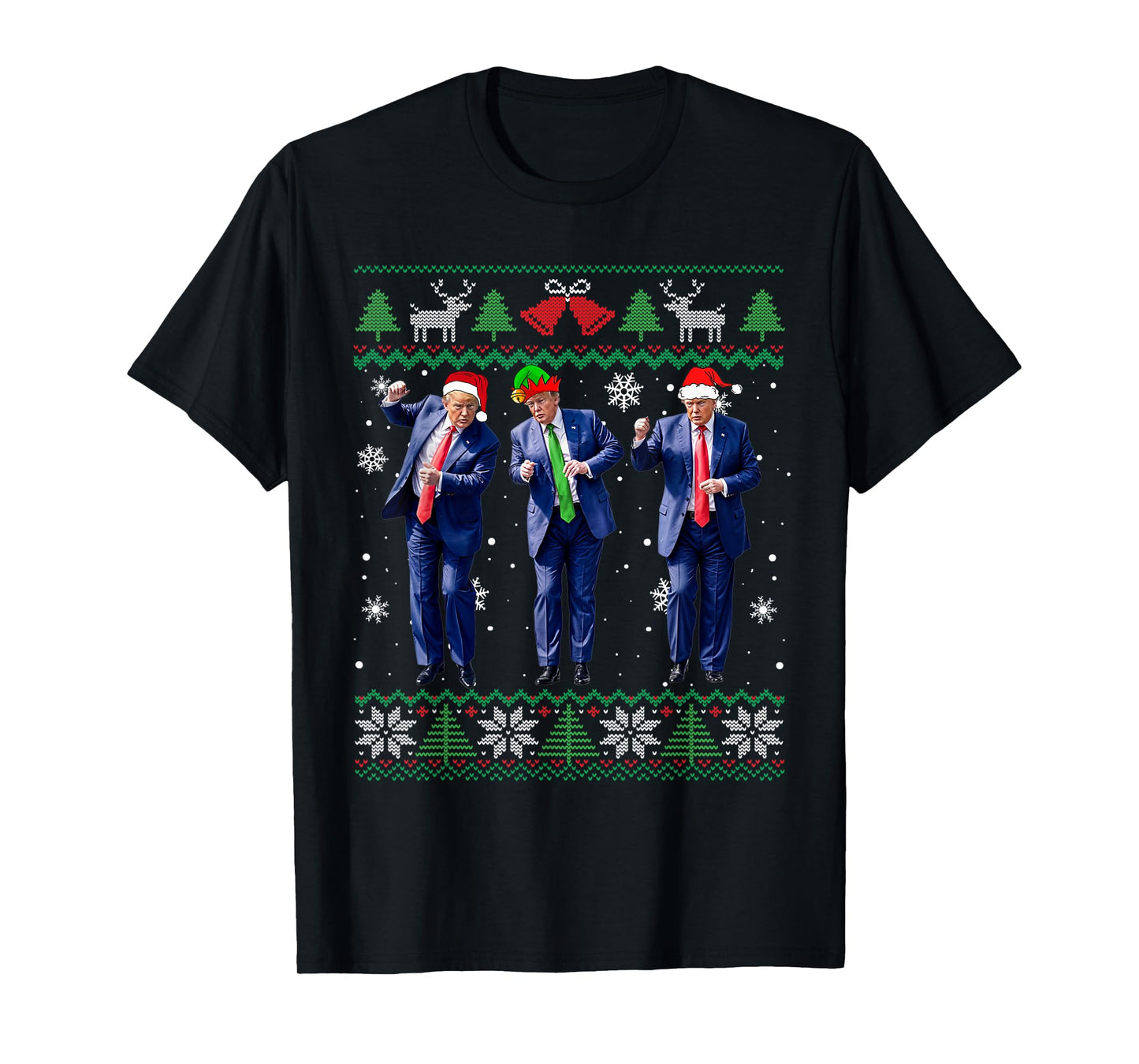 Funny Trump Dance Xmas President 47 USA Christmas Ugly T-Shirt