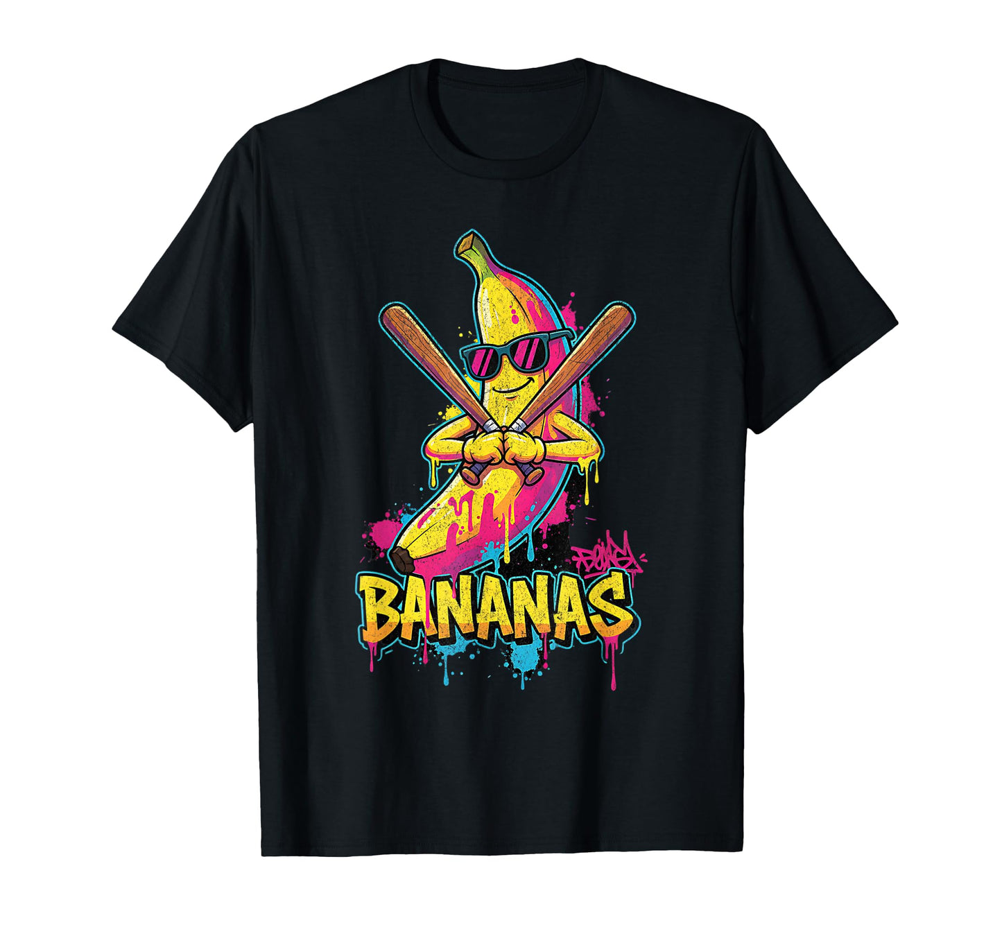 Baseball Banana Graffiti Urban Funny for Kids T-Shirt