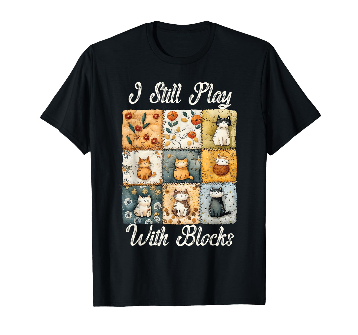 Funny Sewing Quilting Art For Women cat Quilting Lover T-Shirt