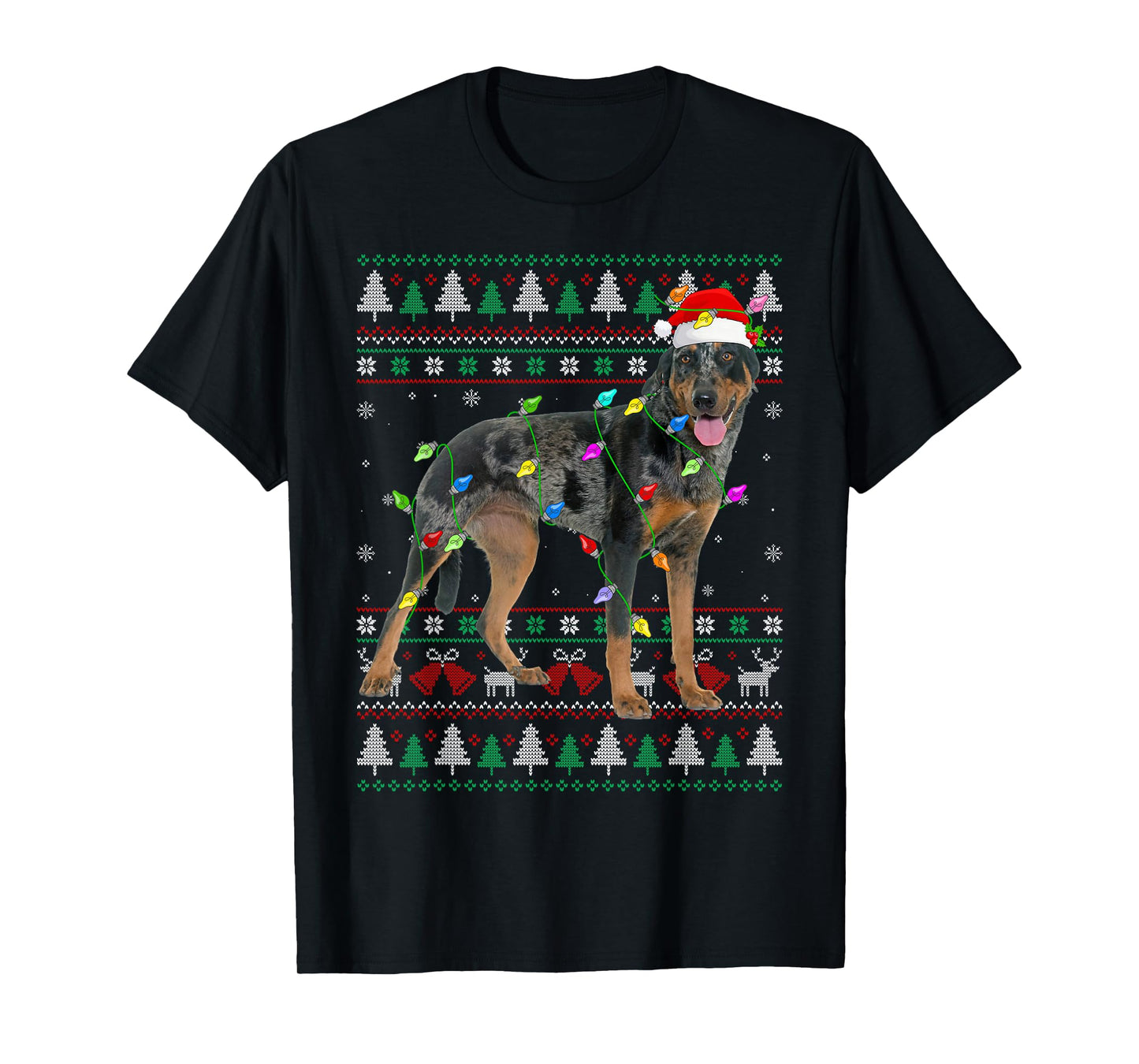 Harlequin Beauceron Dog Christmas Ugly Sweater Dog Xmas T-Shirt