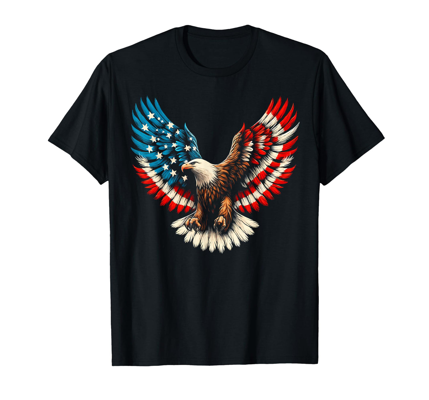 Bald Eagle & Patriotic American Flag 4th of July T-Shirt