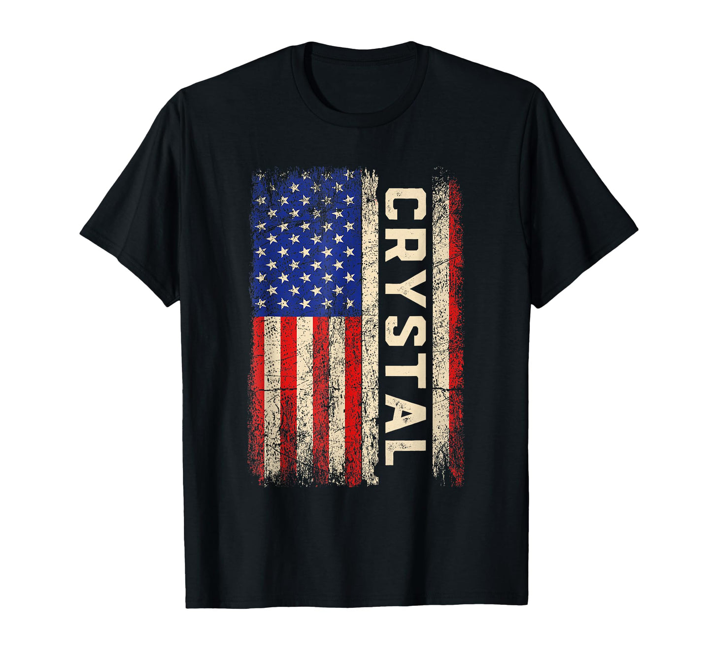 Crystal First Name Shirt Crystal Name American Flag T-Shirt