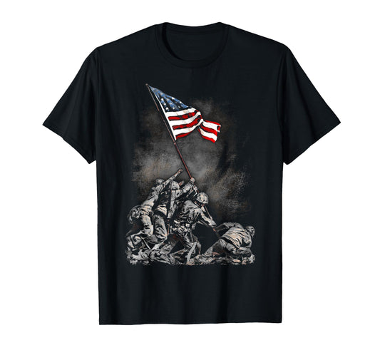 Soldiers Raising American Flag Iwo Jima T-Shirt