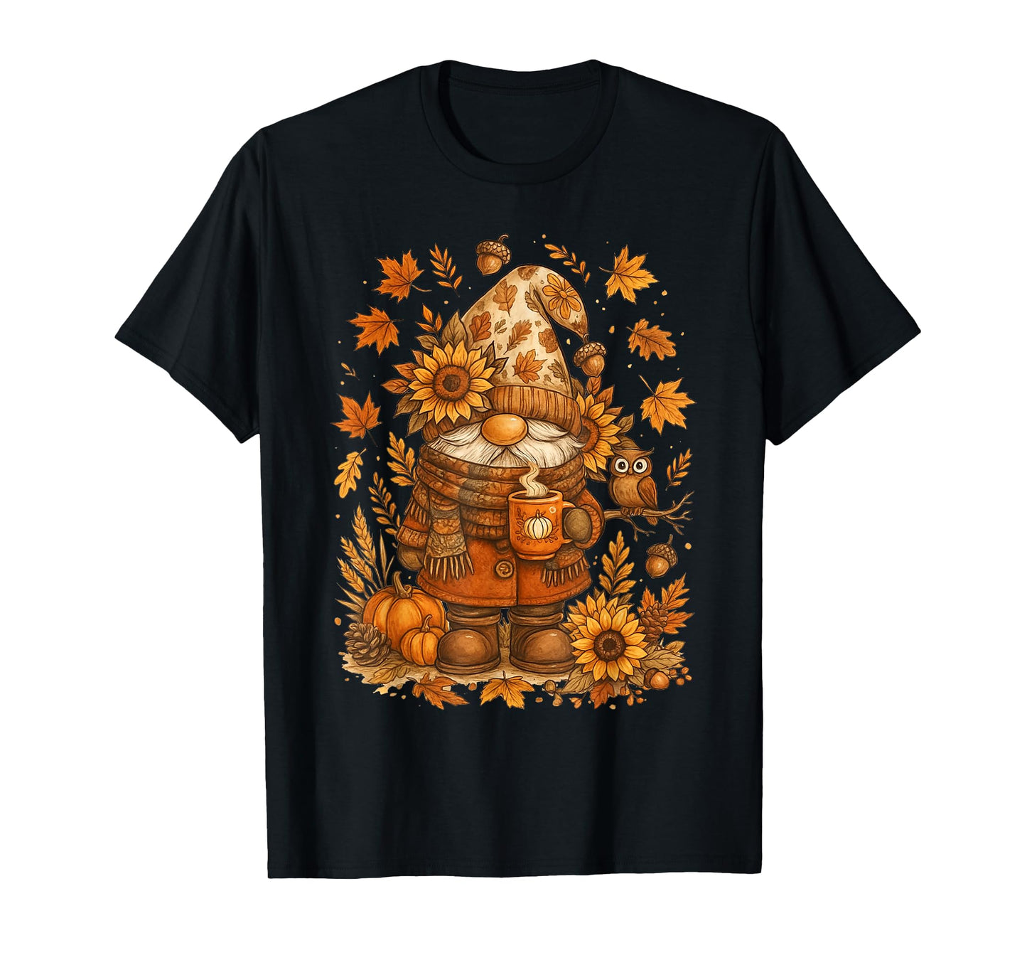Happy Fall Y'all Gnome Pumpkin Autumn Thanksgiving Men Women T-Shirt