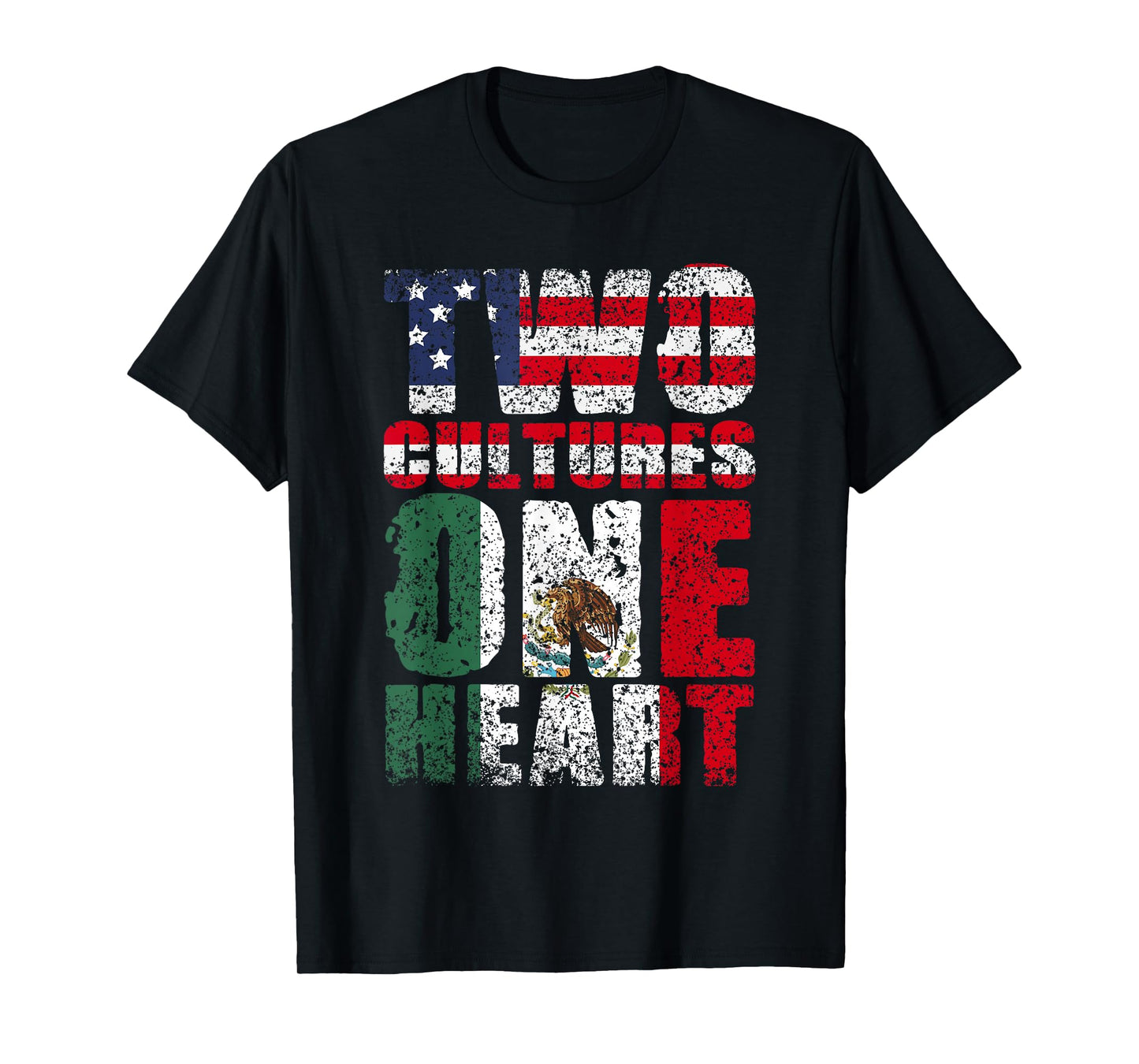 Zwei Kulturen EIN Herz Mexico USA Mexican American T-Shirt