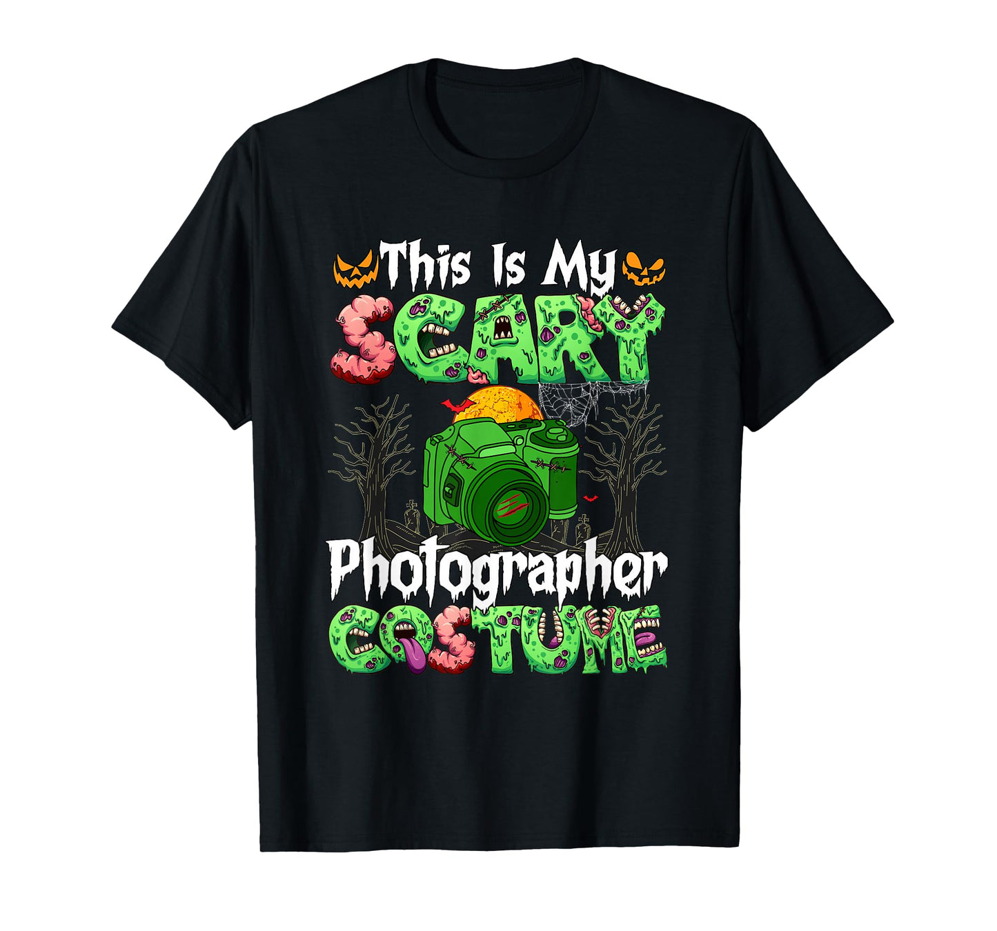 My Scary Photographer Costume Horror Zombie Halloween Job T-Shirt