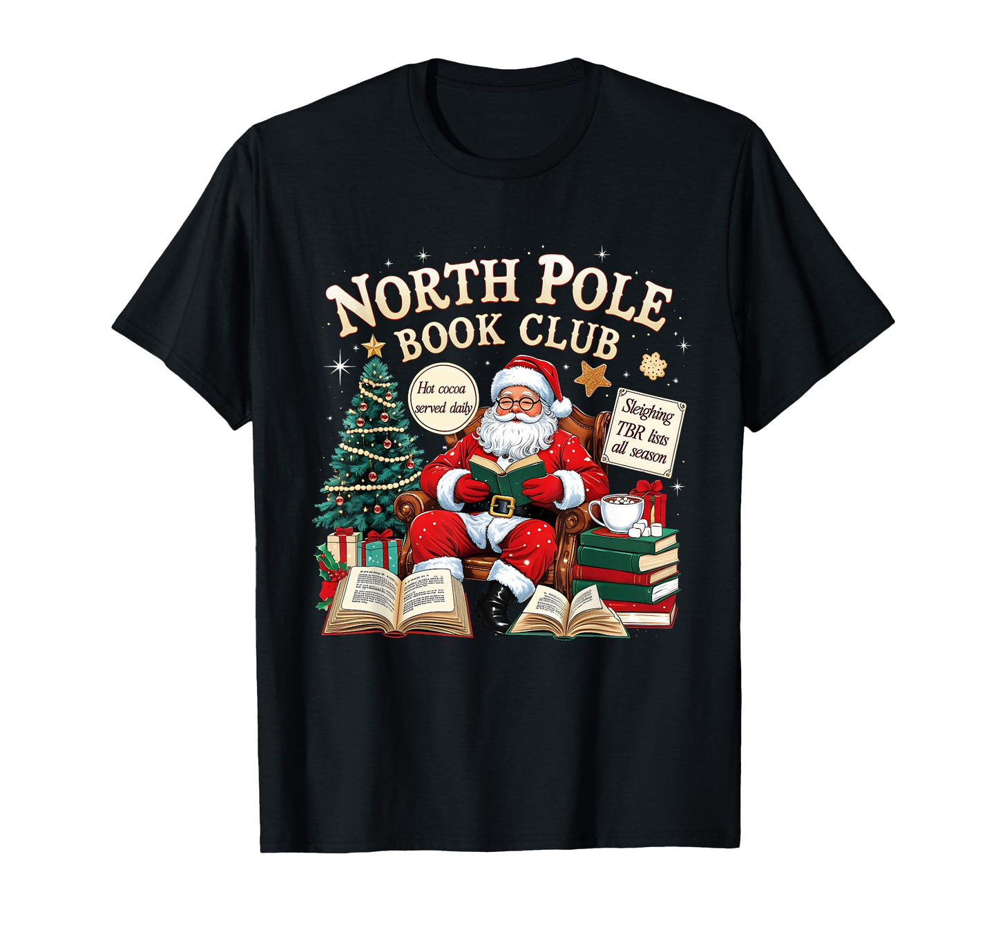 North Pole Book Club Cozy Christmas Reading Gift T-Shirt