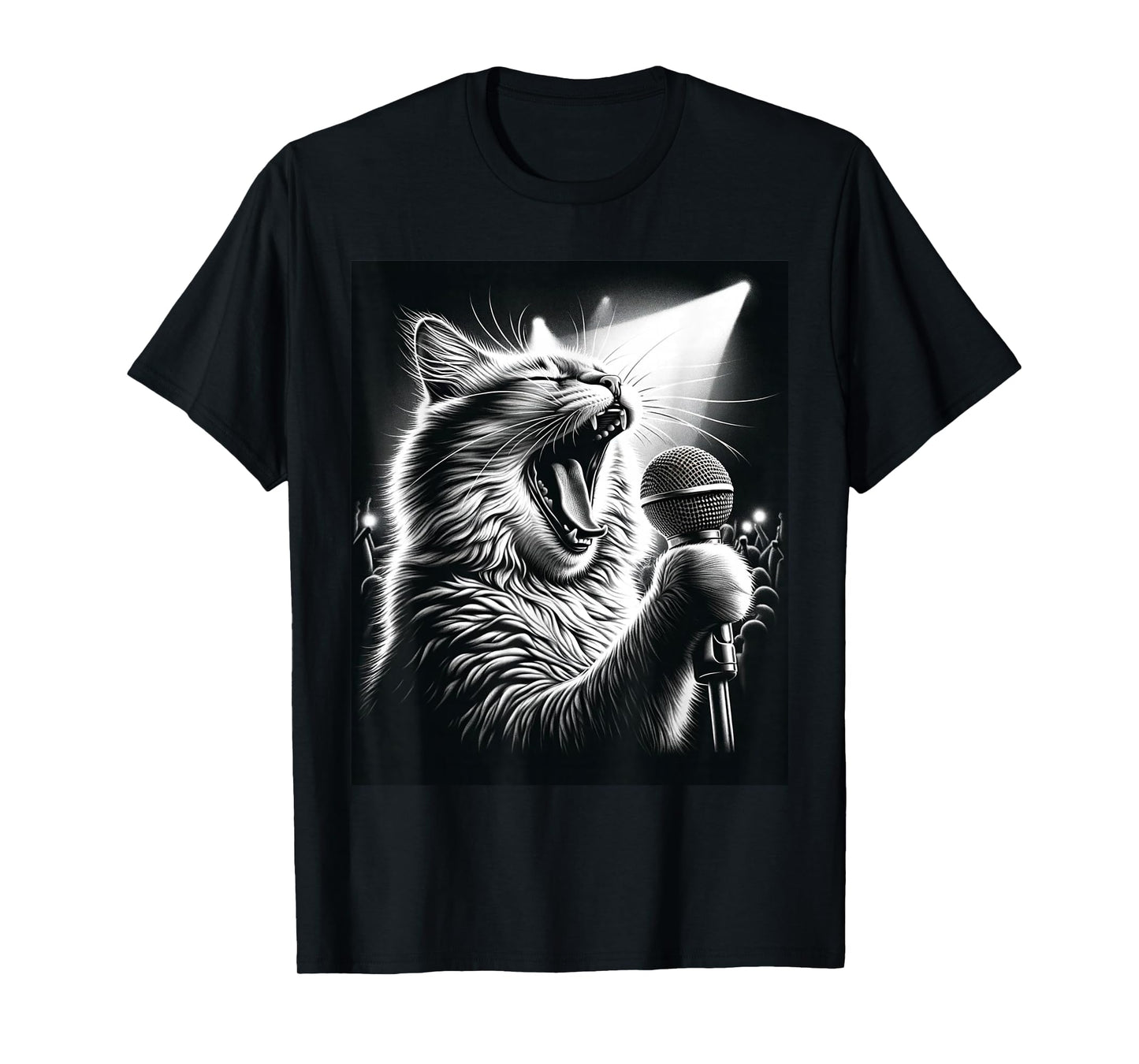 Band Musician Vocalist Singer Funny Cat Singing T-Shirt