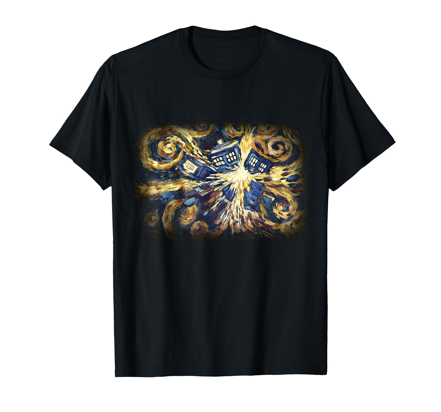 Art Tardis Van Gogh Time Travel Sci-Fi Fan T-Shirt