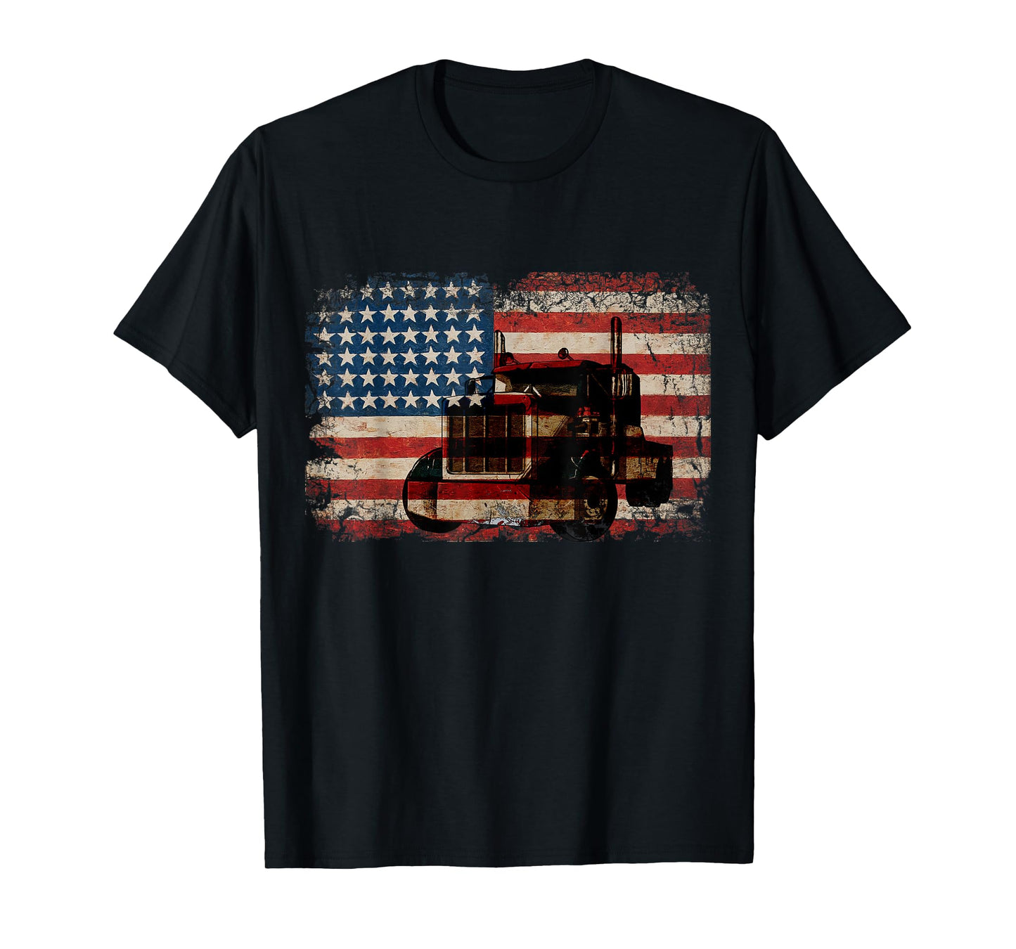 Truck Driver American Flag Trucker Gift Semi Truck T-Shirt