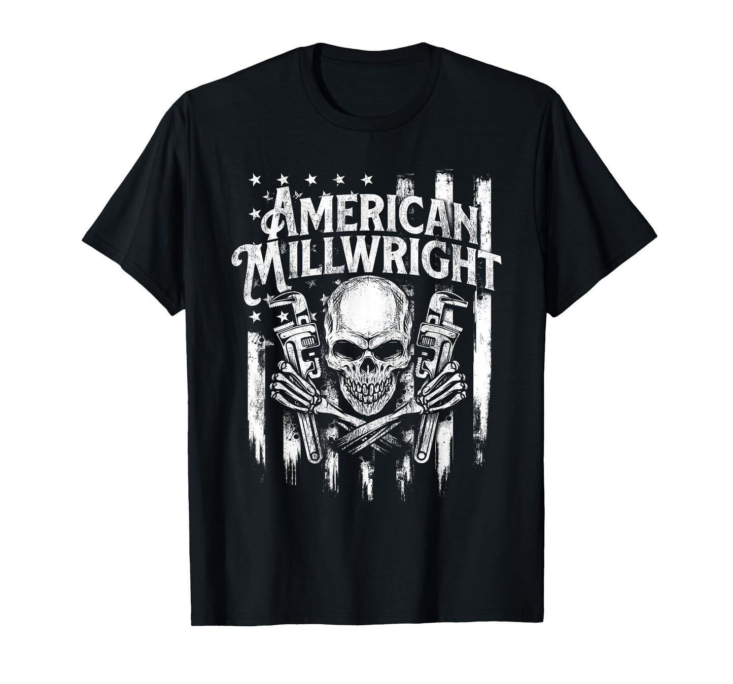 American Millwright - Patriotic USA Flag Machinist Engineer T-Shirt
