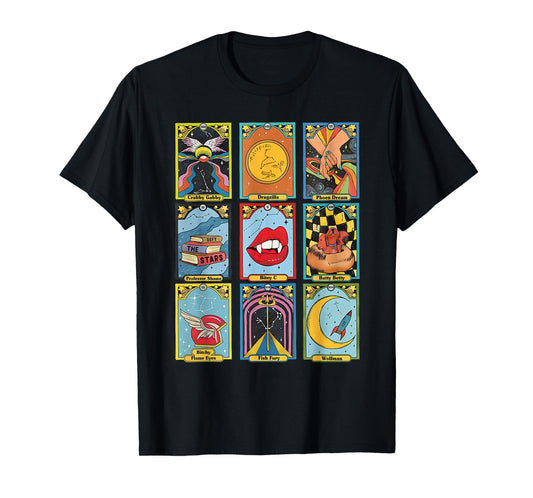 Zodiac Academy Retro Tarot Card Character Art Men Women T-Shirt
