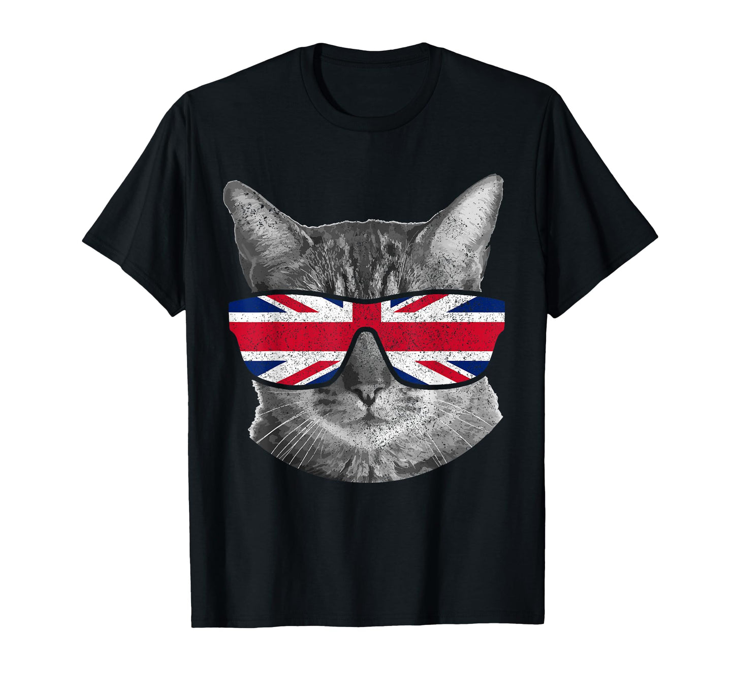 UK Cat Union Jack Flag United Kingdom Kitten England Funny T-Shirt