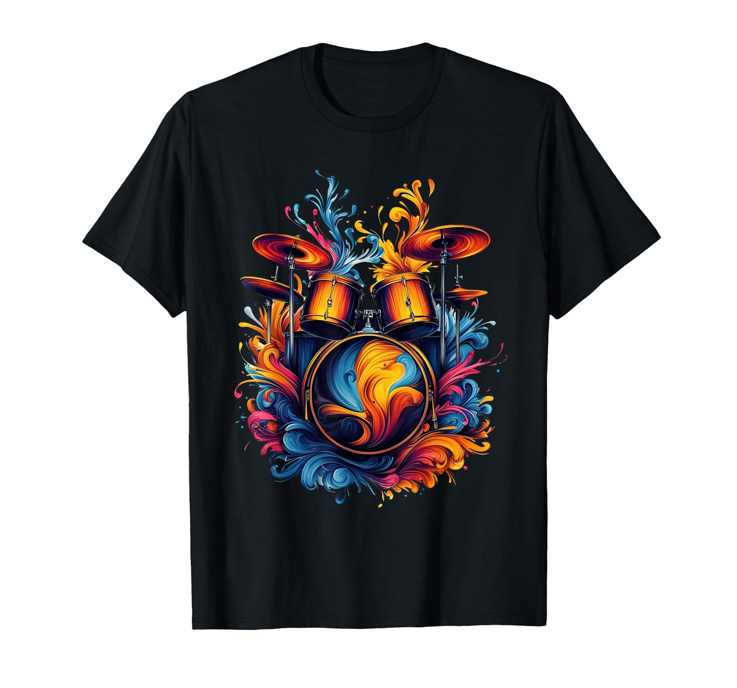 Watercolor Drums Tshirt Drummer Musician Drums T-Shirt