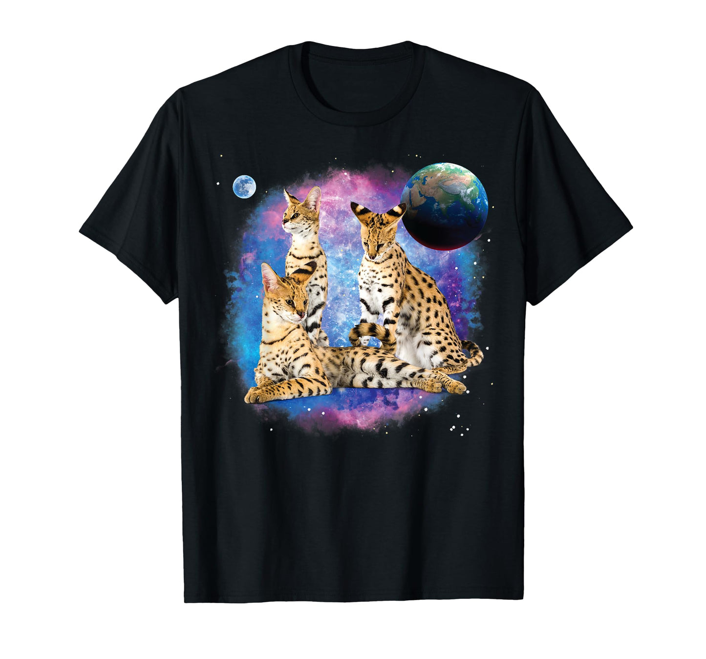 Serval Cats in the Galaxy, Serval Lover, Funny Serval Cat Men Women Kids T-Shirt
