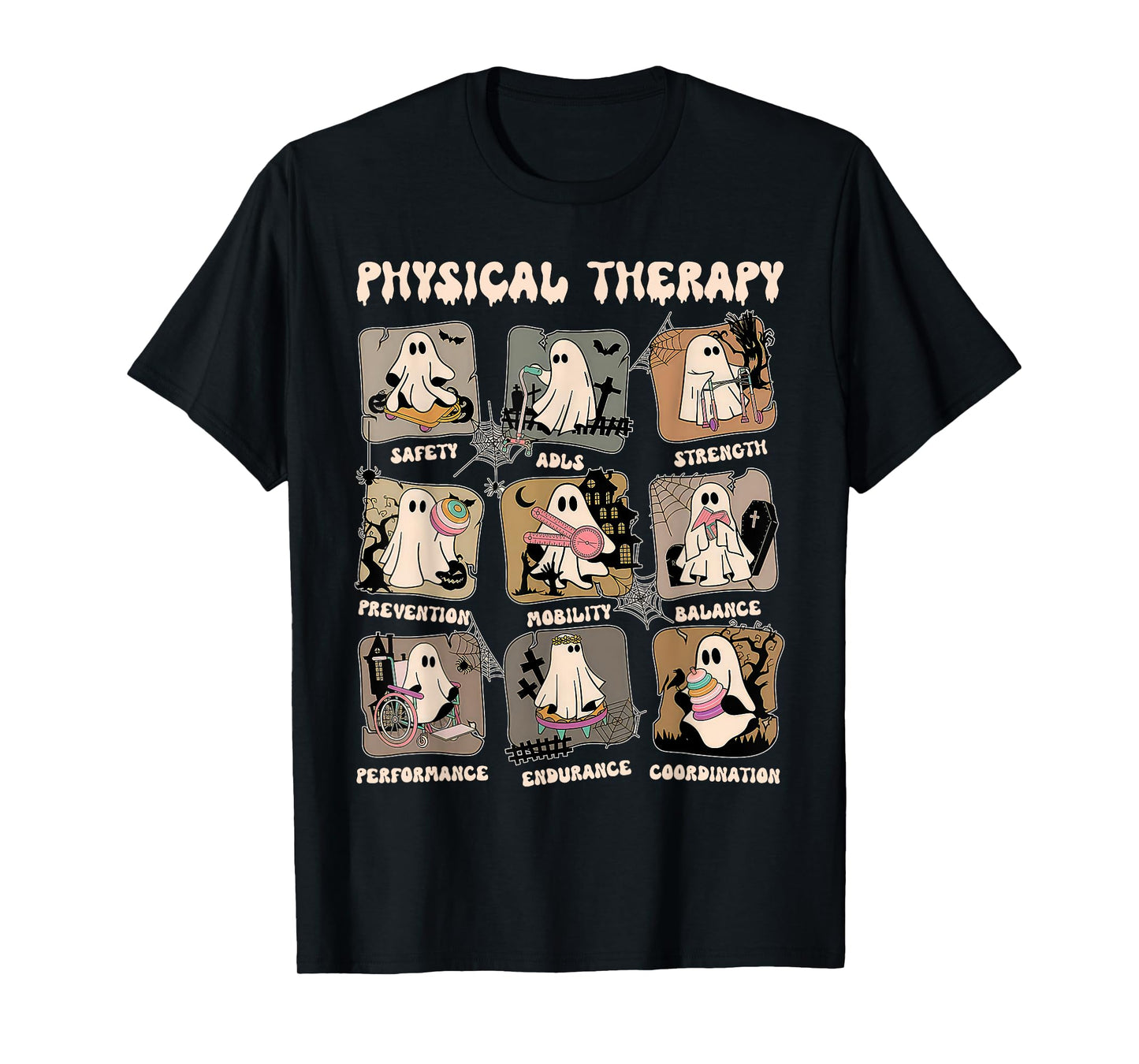 Cute Ghost Physical Therapy PT Physical Therapist Halloween T-Shirt