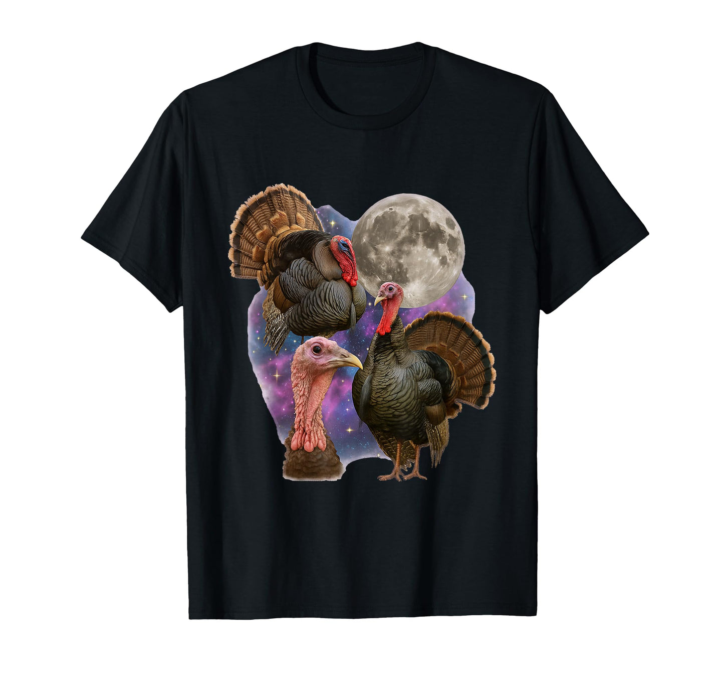Three Turkey Moon Funny Family Thanksgiving Meme T-Shirt