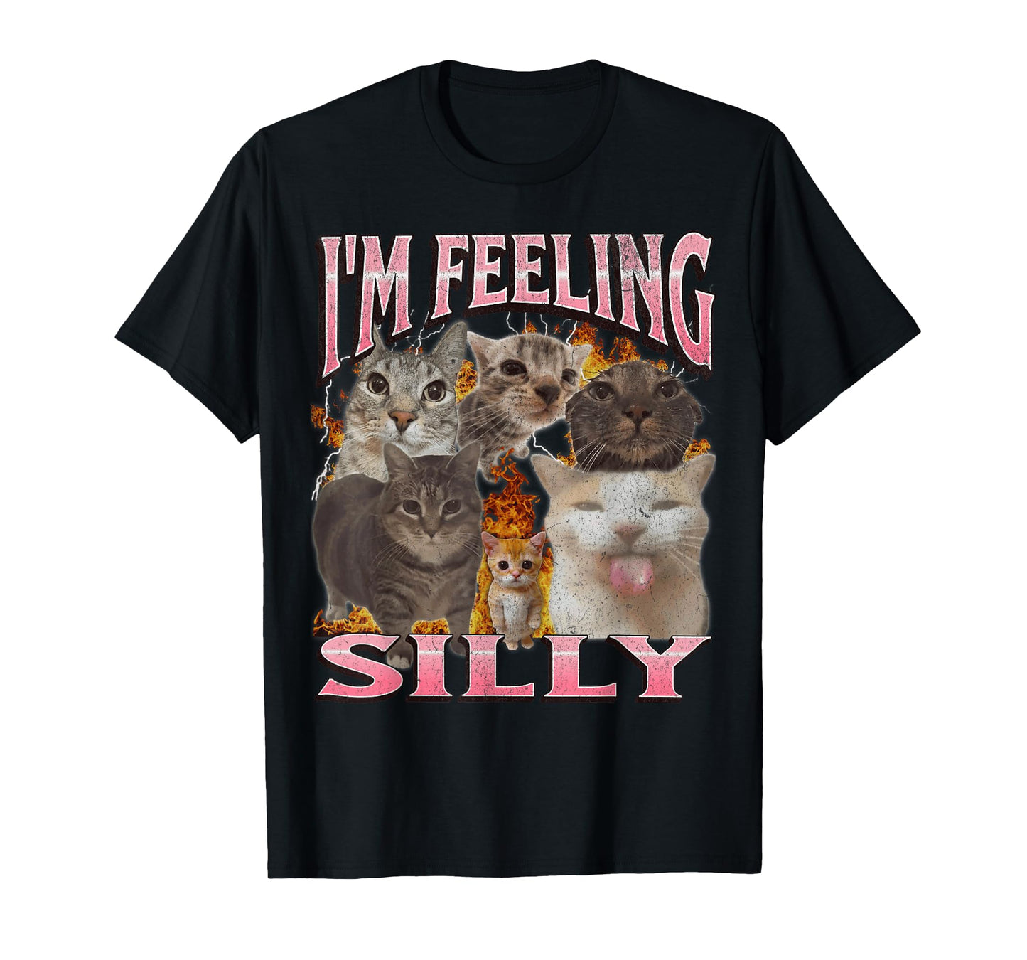I'm Feeling Silly Funny Cat Meme Bootleg Graphic T-Shirt for Men Women