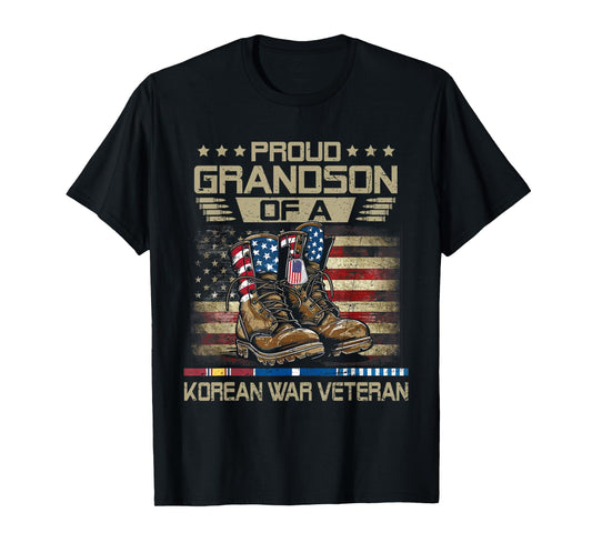 Proud Grandson Of US Korean War Veteran Family Matching T-Shirt