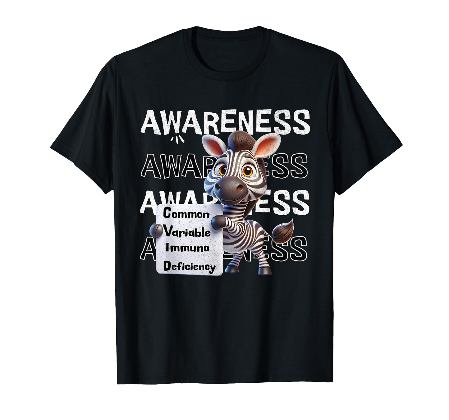 Common variable immunodeficiency CVID awareness zebra T-Shirt